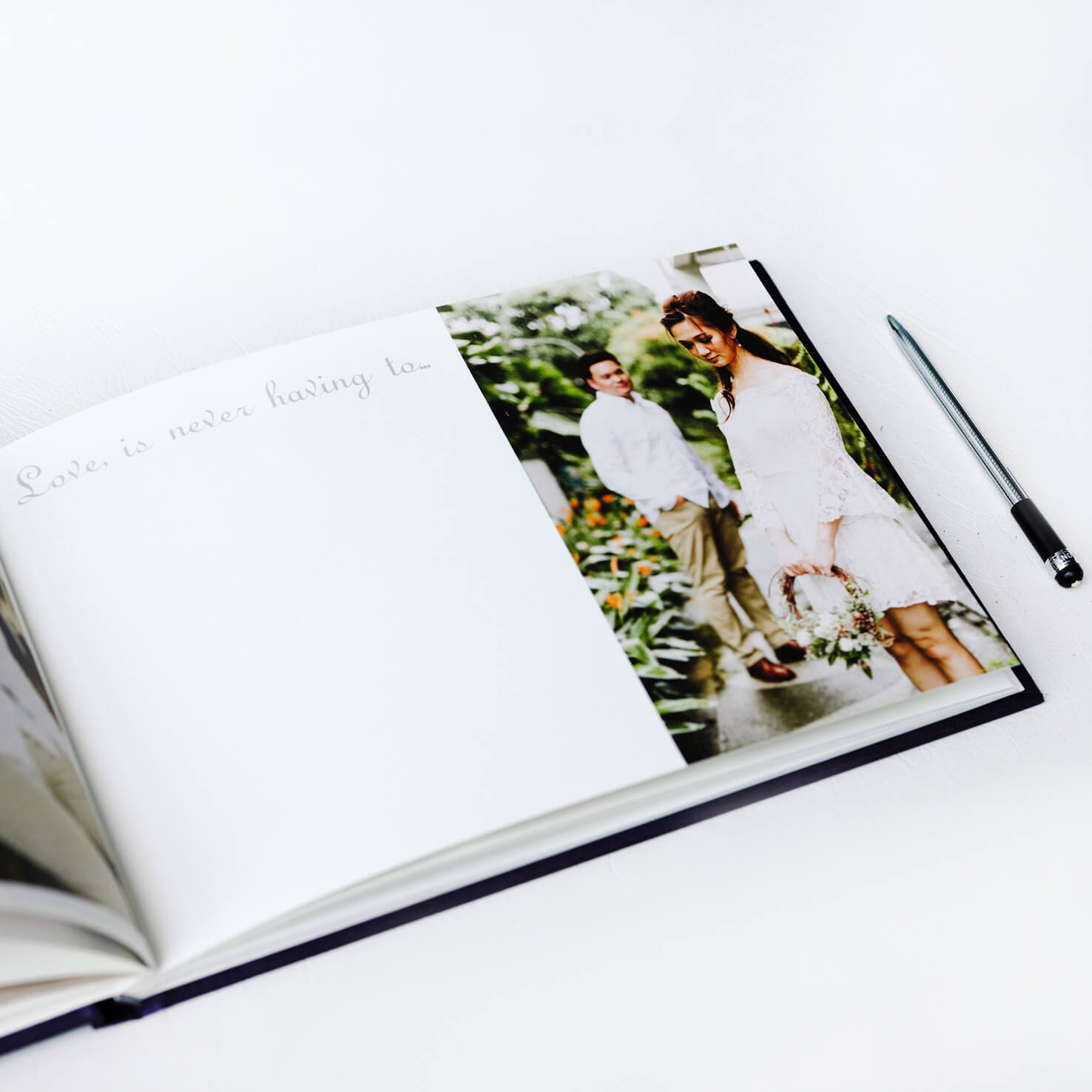 FABRIC HARD COVER GUEST BOOK 8x12"L (5 Printed + 35 Blank Pages